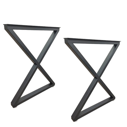Metal Table Legs 28''x 24'' Heavy-Duty Desk Legs Industrial Furniture Legs for Dinning Table, Computer Table, Office Table (2Pcs)-Black image 6