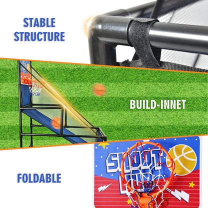 Kids Single Shot Basketball Arcade Game, Indoor Basketball Hoop with 2 Balls & Pump, Foldable Stand for Toddlers & Children image 10