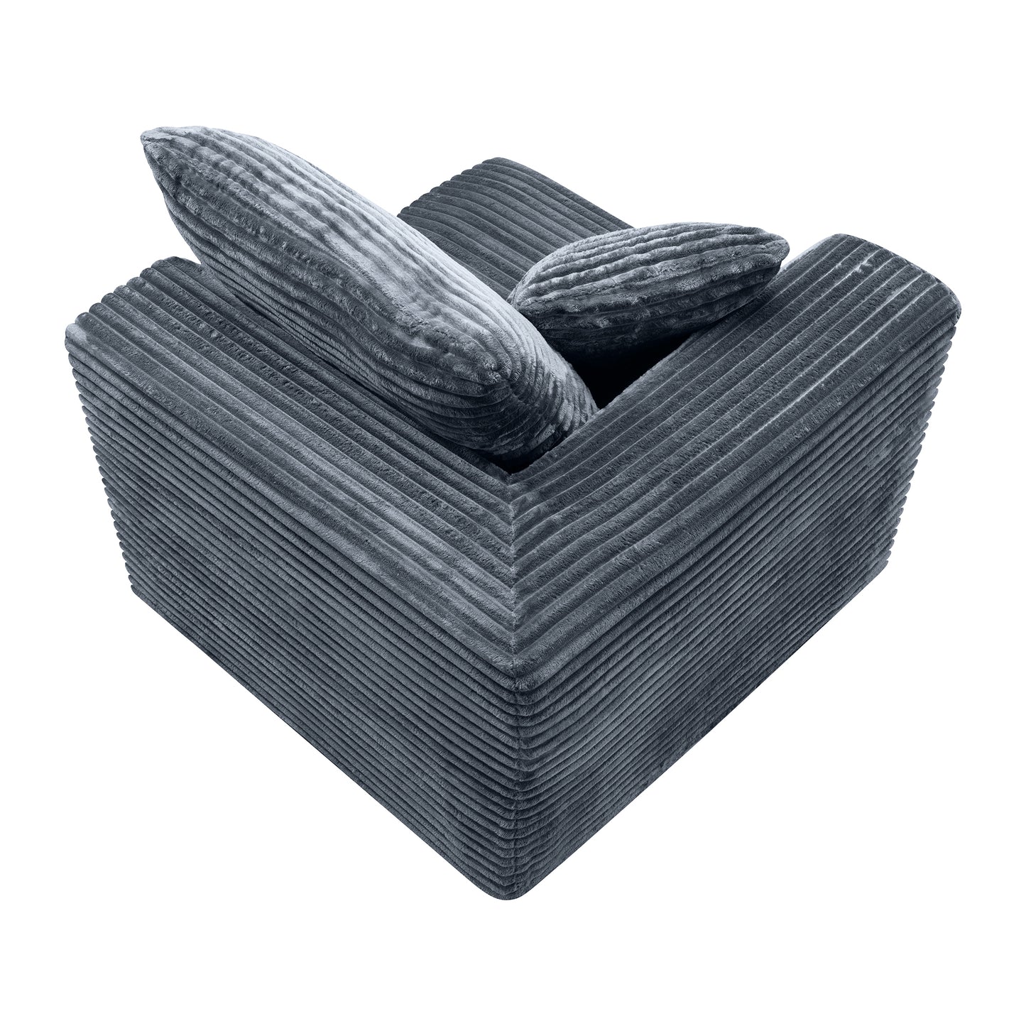 Gray Corduroy Modular Compression Sofa, Legless Floor-Hugging Armless Accent Chair for Living Room Bedroom image 11
