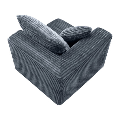 Gray Corduroy Modular Compression Sofa, Legless Floor-Hugging Armless Accent Chair for Living Room Bedroom image 11