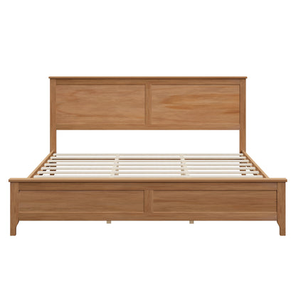 Modern Solid Wood King Size Platform Bed with Sturdy Wooden Slats Support,No Box Spring Needed, Seadrift(Old SKU:N701P300990N) image 4