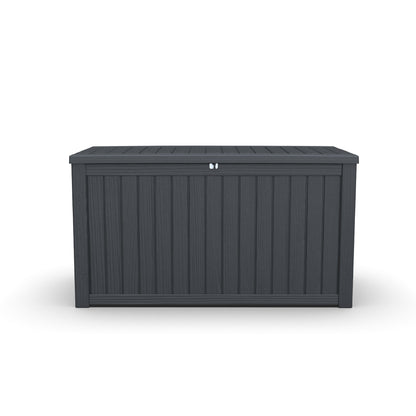 180 Gallon Large Outdoor Storage XXL Deck Box for Patio Furniture, Outdoor Cushions, Garden Tools and Sports/Pools Equipment, Waterproof Resin, Lockable, Black image 1