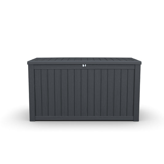 180 Gallon Large Outdoor Storage XXL Deck Box for Patio Furniture, Outdoor Cushions, Garden Tools and Sports/Pools Equipment, Waterproof Resin, Lockable, Black image 1