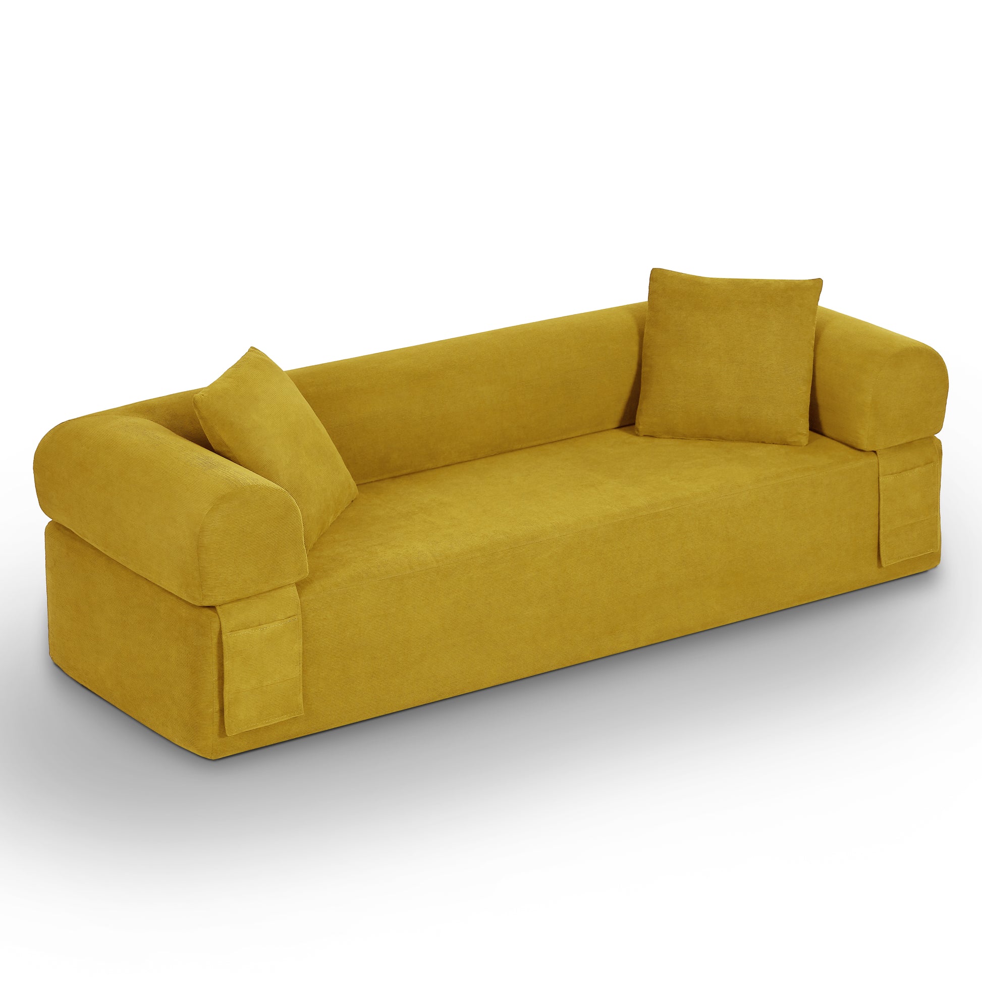Modern 3-seater sofa for compact living room, corduroy upholstery