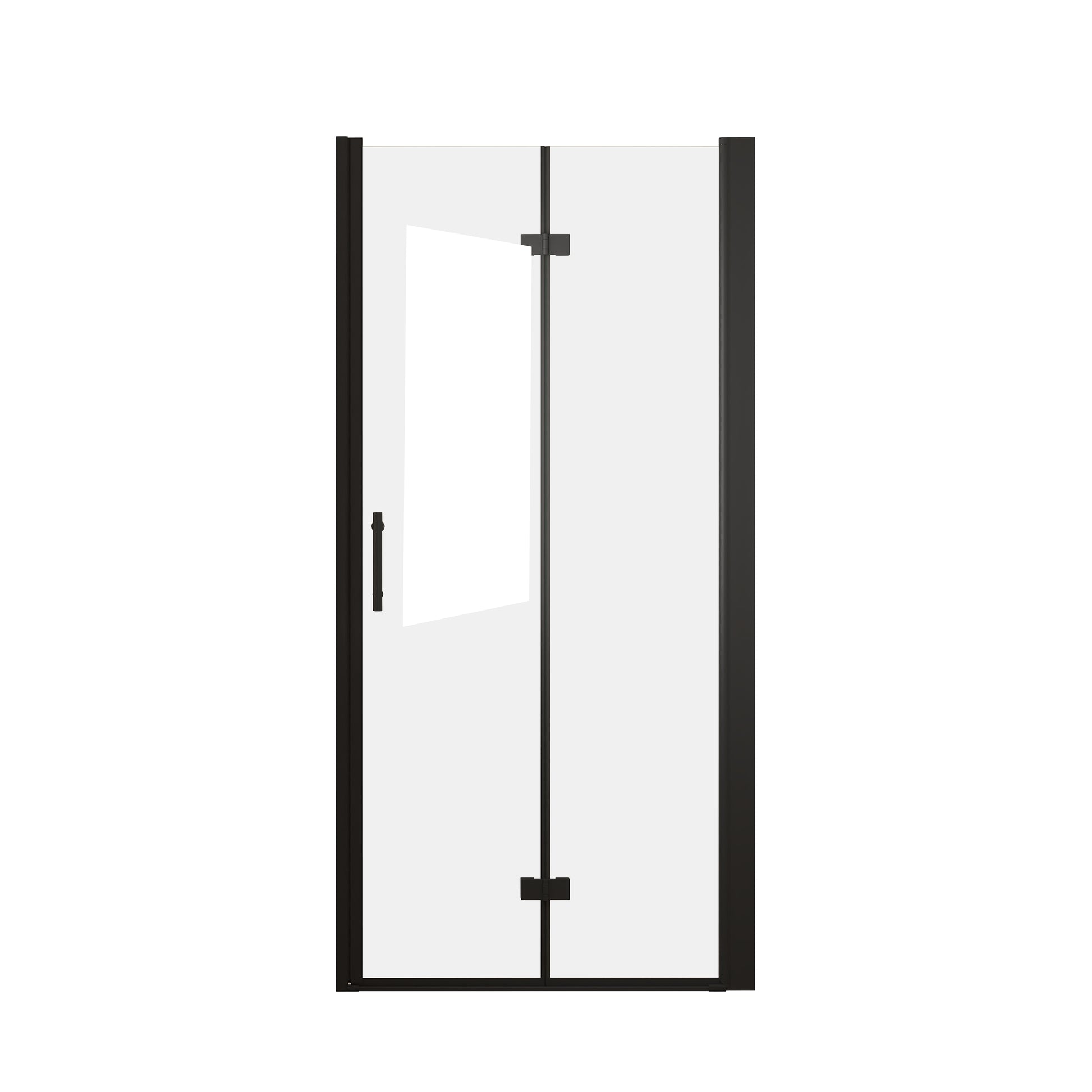 35-34 "x 72" Bifold Shower Door, 1/4"(6mm) Tempered Glass, Matte Black Aluminum Frame, Explosion Proof Film image 8