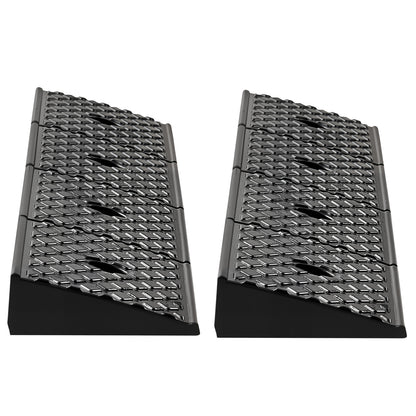 Rubber Curb Ramp, 33069 lbs Load Capacity, 2 Inches Rise Height Heavy Duty Rubber Threshold Ramp with Drainage Tank for Wheelchairs, Strollers, Motorcycles, Cars, Lawn Mowers & Trailers, 2 Pack image 3