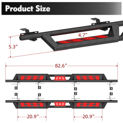 Two-Color 6 Running Boards For 2020-2026 Jeep Gladiator JT 4 Door,Side Steps image 4