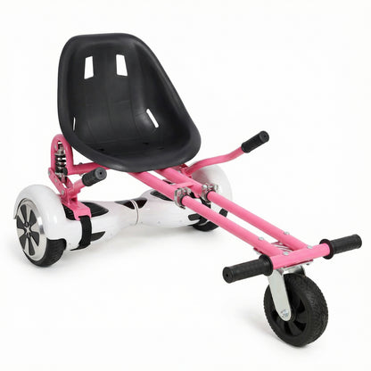 Hoverboard Seat Attachment Go-Kart,Fits 6.5" 8"10" Hoverboards, Heavy Duty Dual Pole & Dual Shock Absorber,Sturdy Adjustable Off-Road Frame,Hover Cart for Family Fun,not include Hoverboard,Pink image 2
