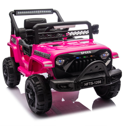 12V Kids Ride On Electric Truck Car W/Parents Control,2WD,Four-wheel suspension,Early education function,Adjustable volume,USB,MP3,Bluetooth,Microphone jack,Power display,LED lights For kids aged 1-4. image 3