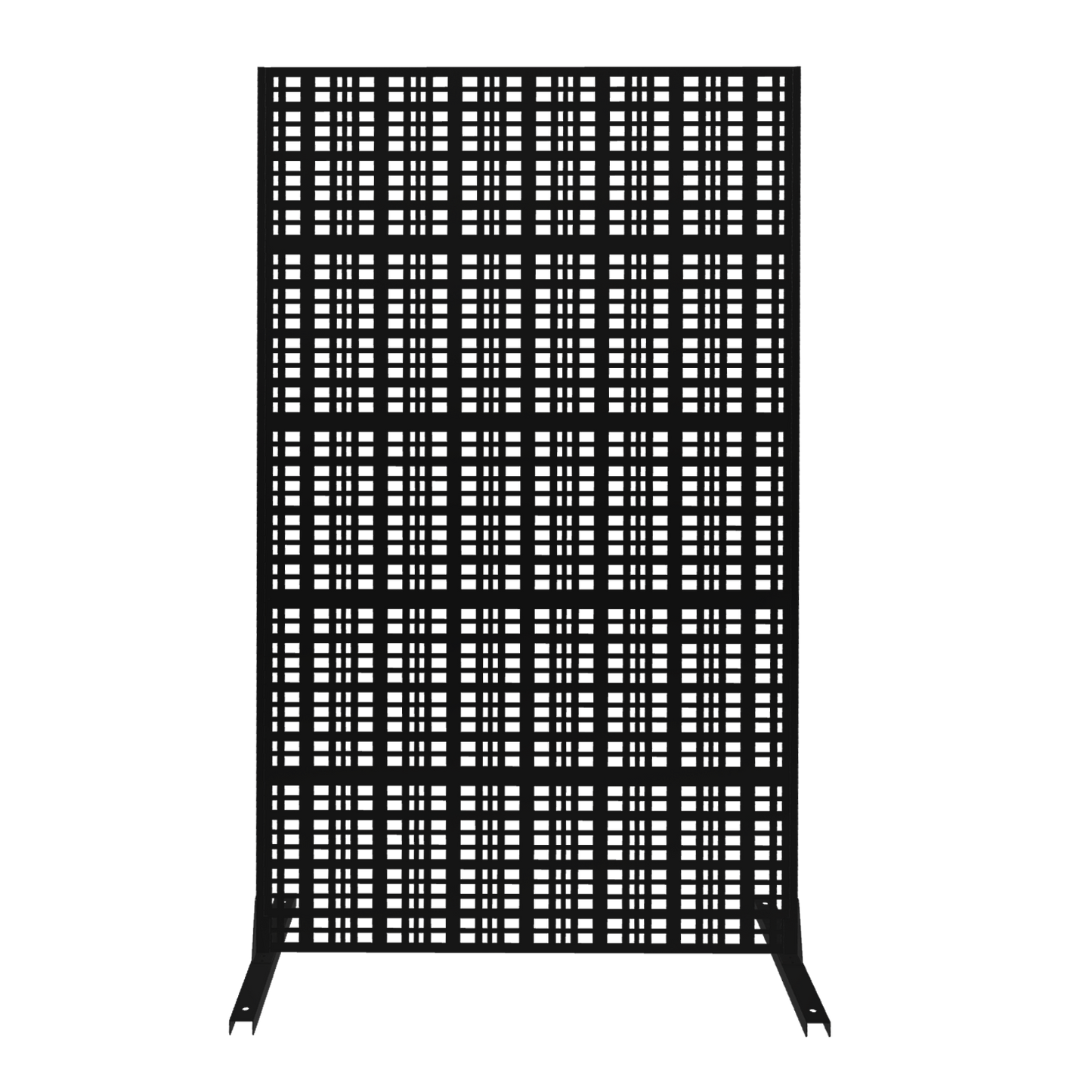 Metal Privacy Screens 72" H x 43.3" W Outdoor and Indoor Divider with Freestanding Decorative Privacy Screen Stylish Divider for Balcony, Patio, Garden & Indoor Spaces, Grid Black image 9