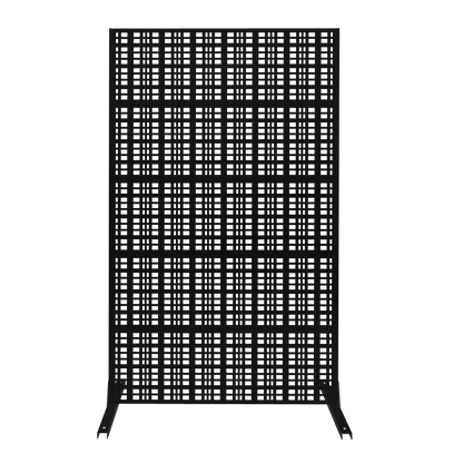Metal Privacy Screens 72" H x 43.3" W Outdoor and Indoor Divider with Freestanding Decorative Privacy Screen Stylish Divider for Balcony, Patio, Garden & Indoor Spaces, Grid Black image 9