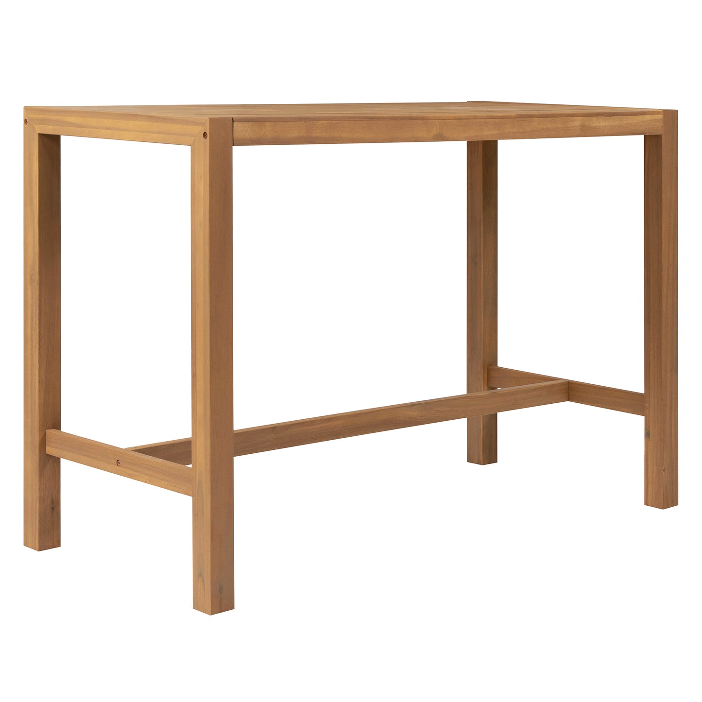 TREXM 5-Piece Rustic Patio Bar Set, Patio Table and Chairs Set with Ergonomic Chairs, Solid Wood Slatted Tabletop for Poolside, Balcony, Backyard, Porch (Light Teak+Beige Cushion) image 6