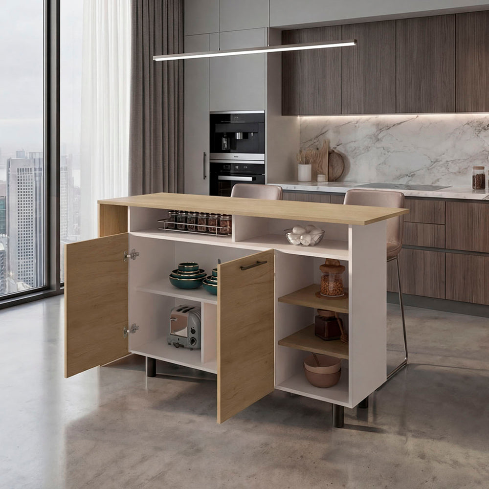 Korega Kitchen Island Modern Kitchen Island with Storage Cabinet image 2