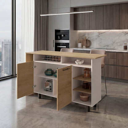Korega Kitchen Island Modern Kitchen Island with Storage Cabinet image 2