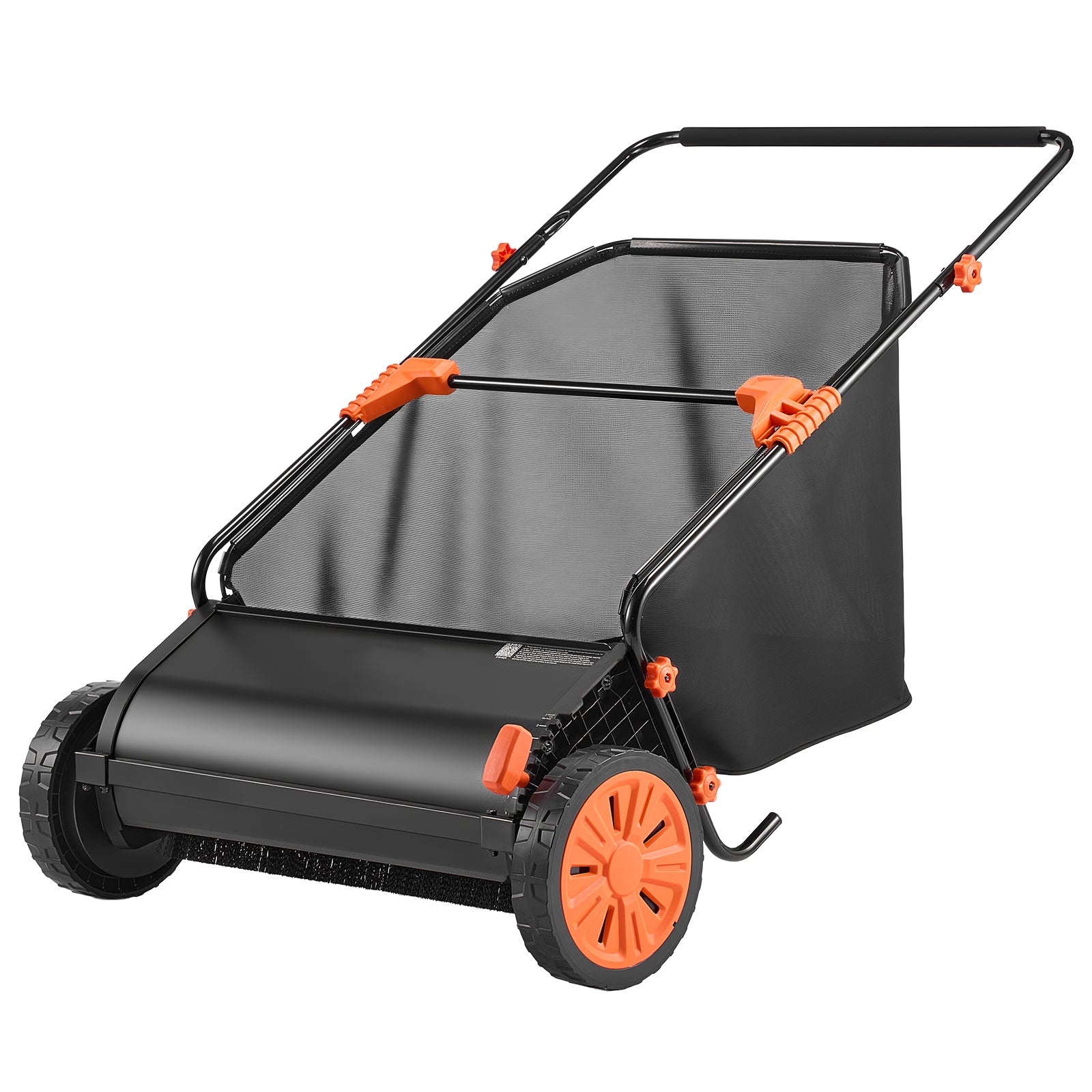 Push Lawn Sweeper, 26 in Leaf & Grass Collector with 7 cu. ft. Hopper Bag, Adjustable Brush Height & Spinning Brushes, Heavy Duty Yard Sweeper with Rubber Wheels for Leaves Grass Cleanup image 10