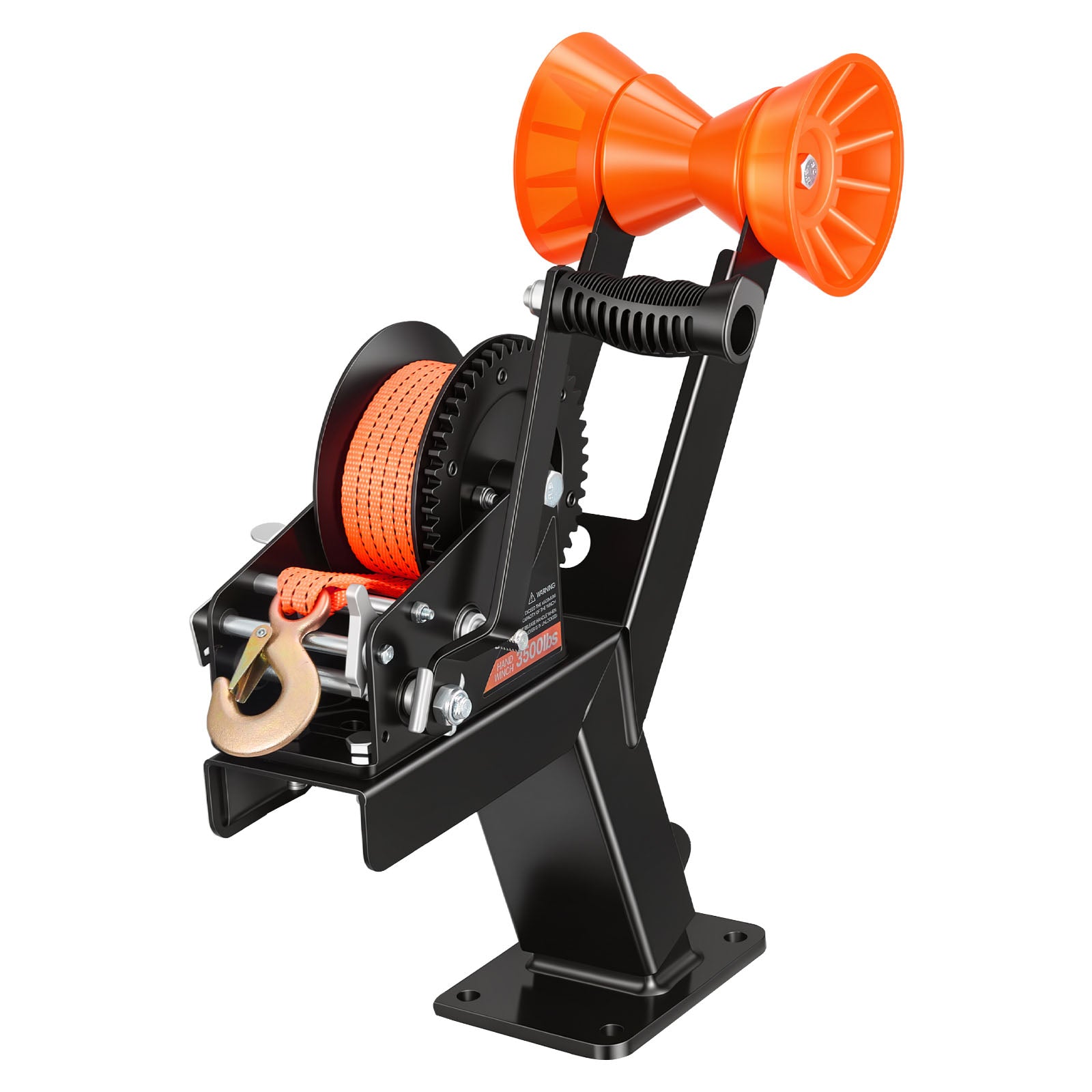 Boat Trailer Winch Stand with Roller, 3500 lbs, 20ft Orange Polyester Strap, Boat Winch Mount, for 2-3 Inches W x 3-4 Inches H Trailer Tongue, Fit for Jet Ski, Sailboat, Speedboat image 9