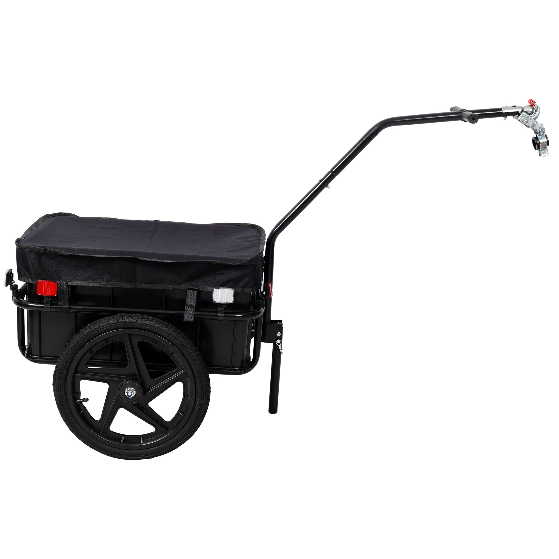 Bike Cargo Trailer with Support Bar, 600D PVC Waterproof Cover, Removable Box, Utility Bike Wagon Trailer for Shopping Camping and Outdoor Activities image 2