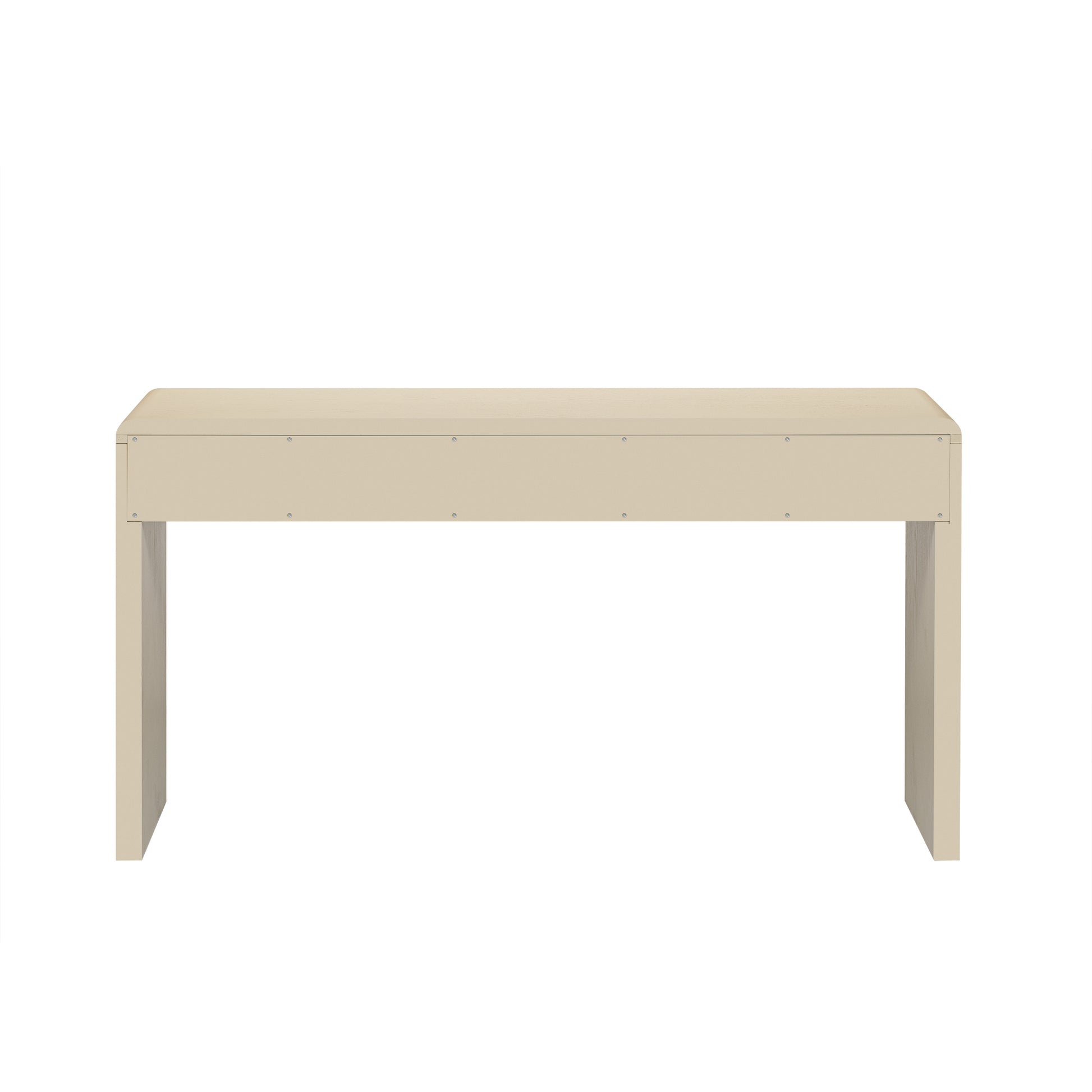 TREXM Rustic Console Table with 3 Fluted Drawers - Solid Wood Veneer Entryway Table Featuring Natural Wood Grain for Living Room, Hallway (Apricot) image 5