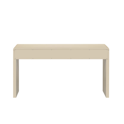 TREXM Rustic Console Table with 3 Fluted Drawers - Solid Wood Veneer Entryway Table Featuring Natural Wood Grain for Living Room, Hallway (Apricot) image 5