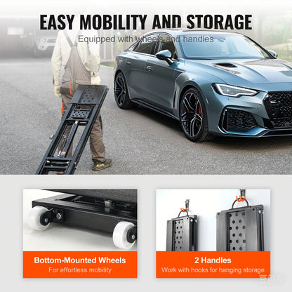 Car Lift, 25.6" Max. Height, 5,000 LBS Capacity Portable Car Lift, with Extended-Length Plates, Heavy-duty Carbon Steel Truck Lift with 120V Power Unit, Auto Car Jack Lifts for Home Garage Shop image 2