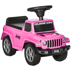 Aosom Kids Ride on Push Car, with Engine Sounds & Under-Seat Storage, Foot-to-Floor Ride on Sliding Car with Horn, Sit and Scoot Ride on Toy, Ages 1.5-3 Years, Pink