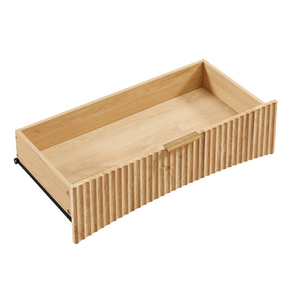 Fluted 3 Drawer Dresser, Modern Tall Chest of Drawers with Vertical Grooved Design, Wood Storage Cabinet with Metal Handles for Bedroom Living Room, Oak. (31.5"W x 15"D x 30"H). image 12