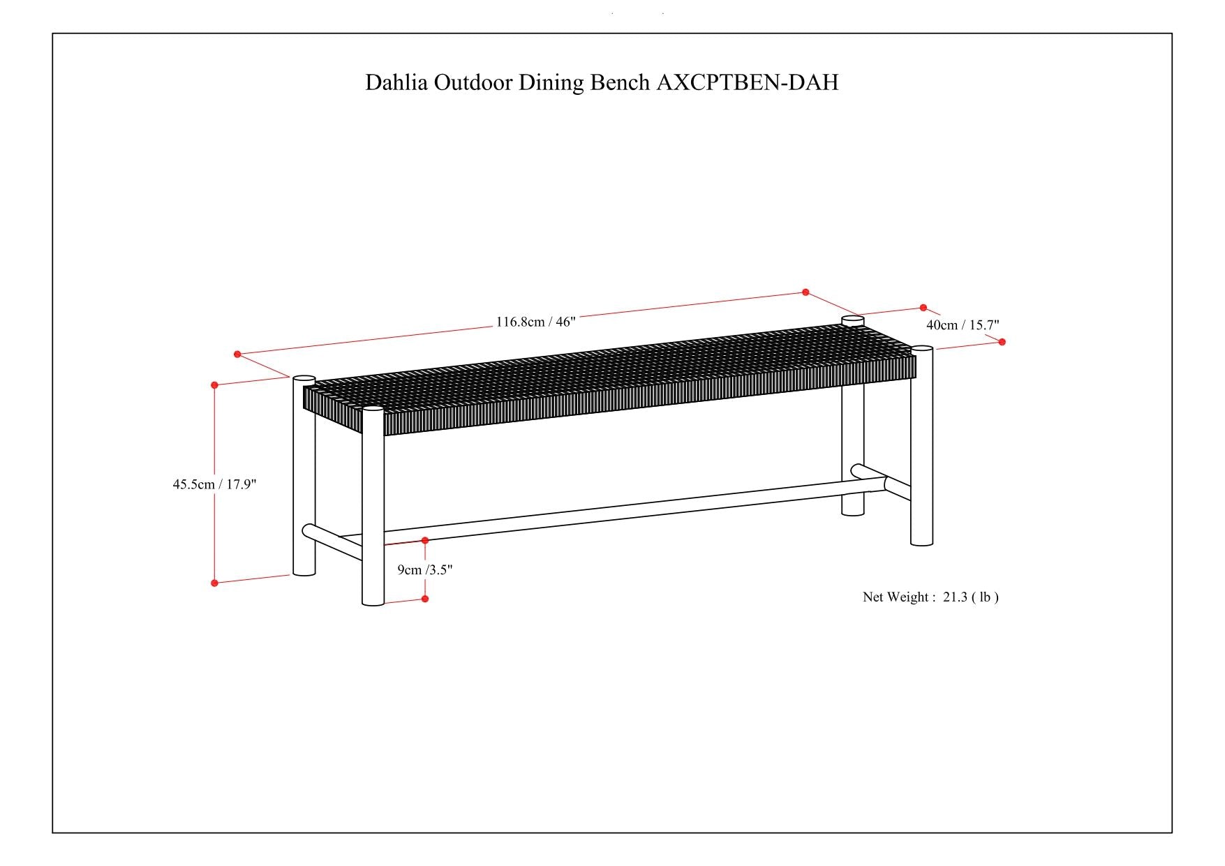 Dahlia - Outdoor Indoor Bench - Grey image 9