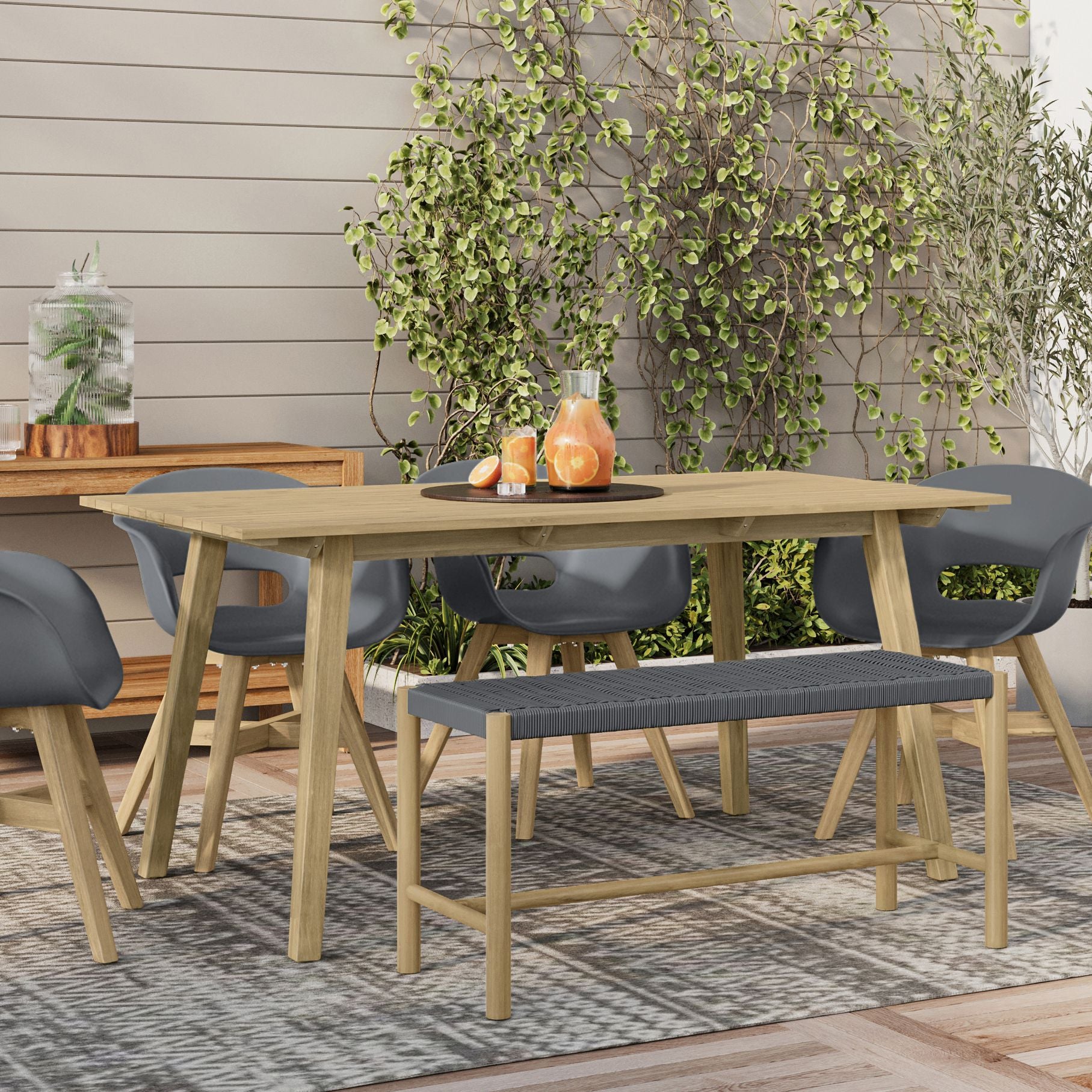 Dahlia - Outdoor Indoor Bench - Grey image 10