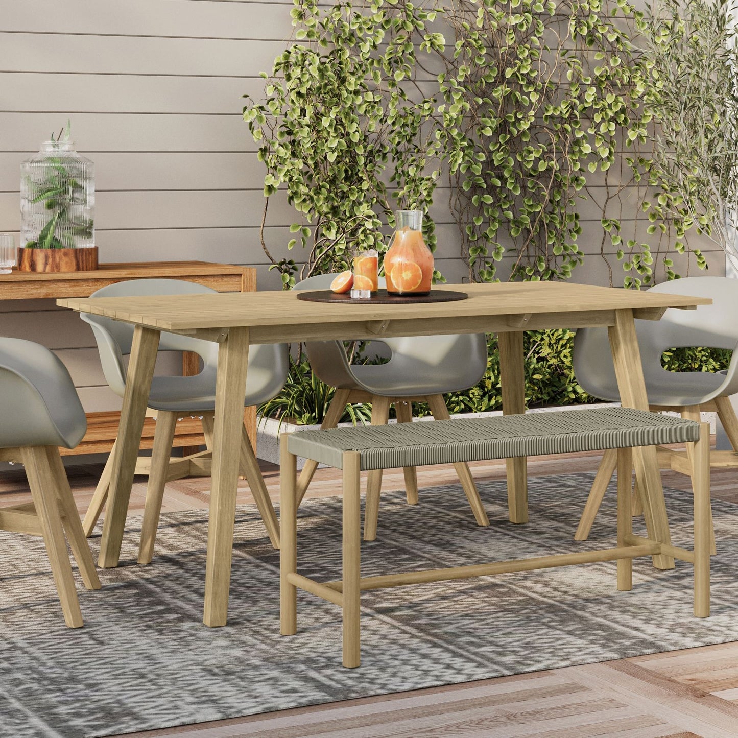 Dahlia - Outdoor Indoor Bench - Natural Taupe image 10