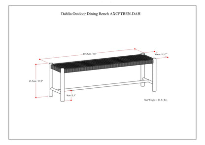 Dahlia - Outdoor Indoor Bench - Natural Taupe image 9