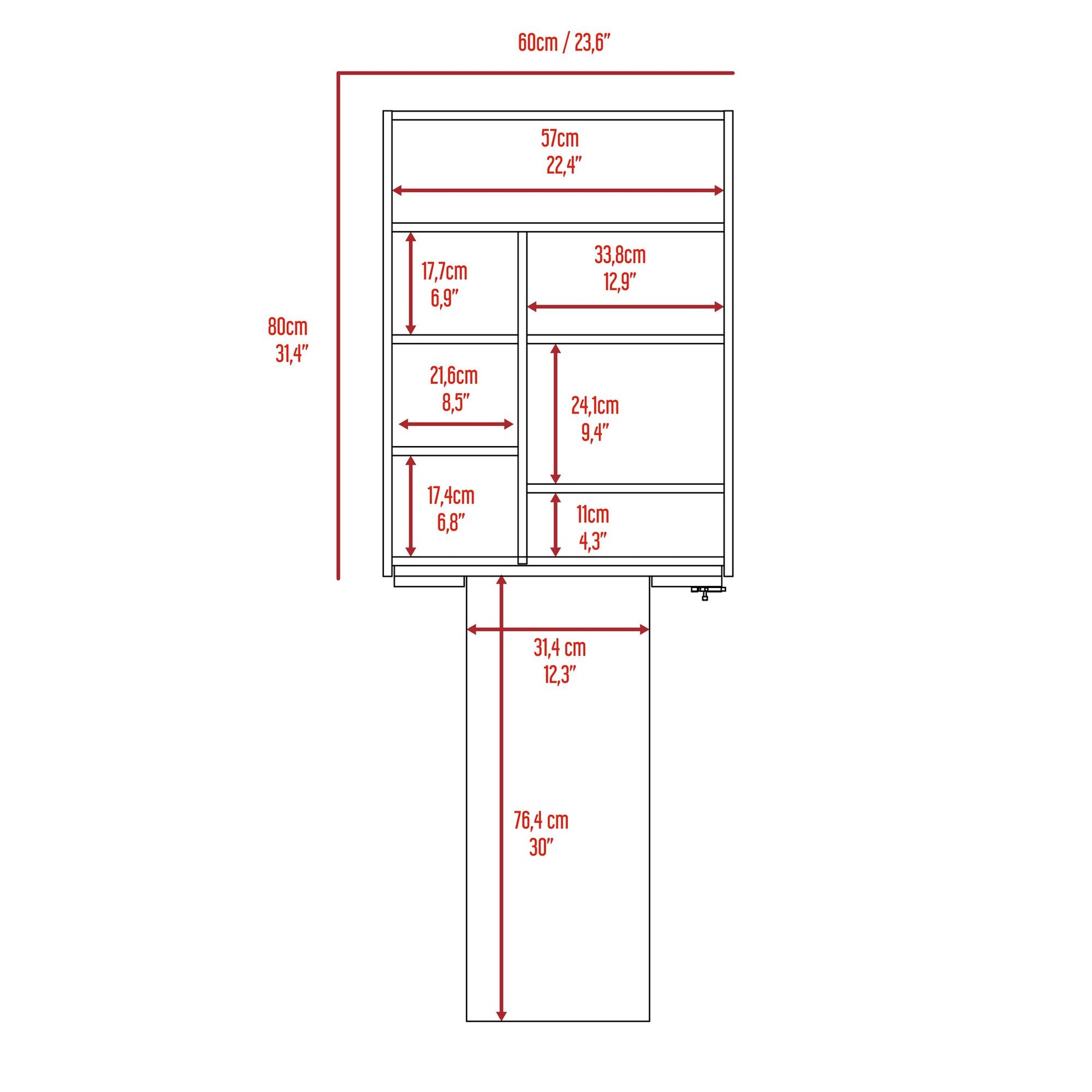 Dalton Foldable Table with Base and Shelves image 4