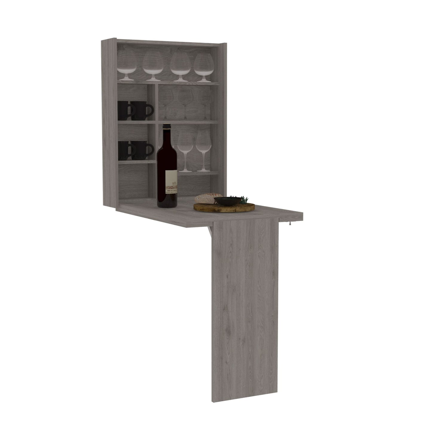 Dalton Foldable Table with Base and Shelves image 2