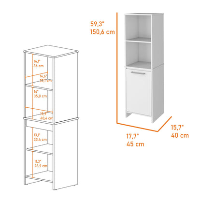 Danforth Pantry Cabinet, Single Door Cabinet, Four Shelves image 3