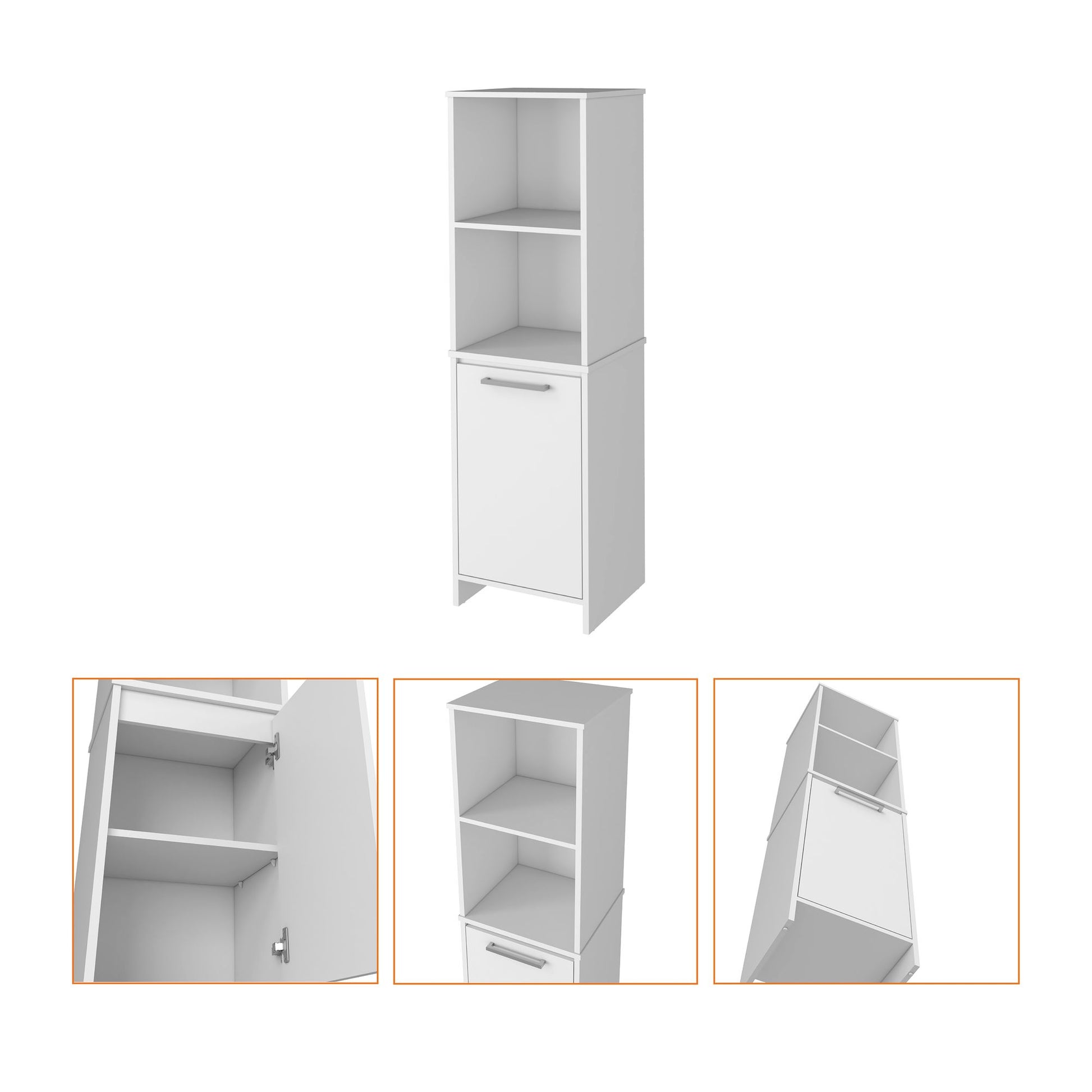 Danforth Pantry Cabinet, Single Door Cabinet, Four Shelves image 8