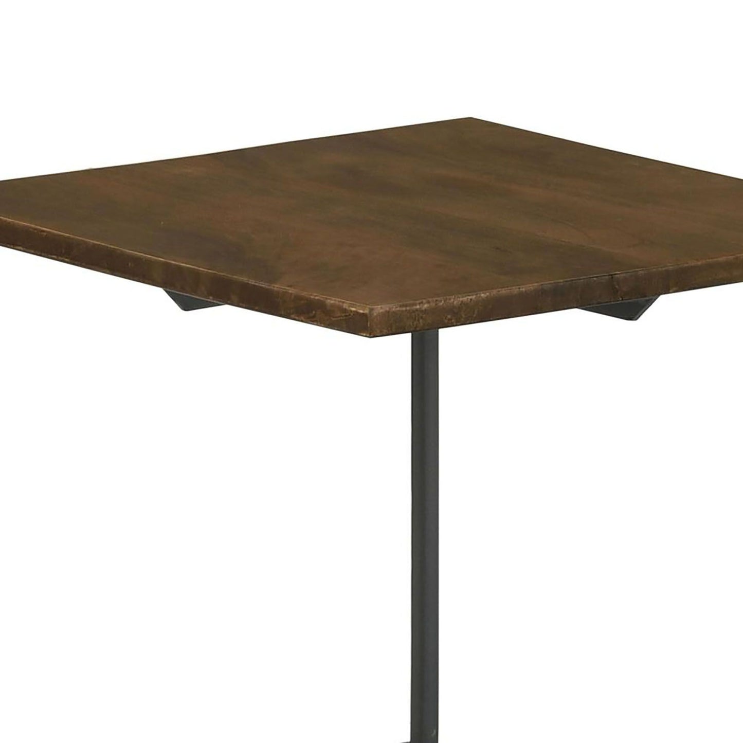 Dark Brown and Gunmetal Accent Table with Tripod Legs image 4