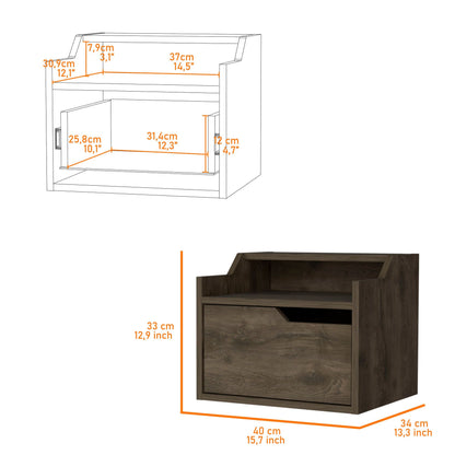 Dark Brown Dual-Shelf Display Floating Nightstand image 7