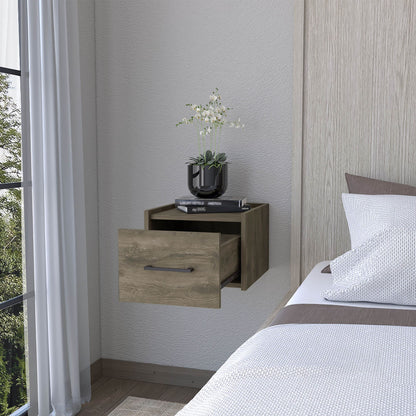 Dark Brown Wall-Mounted Floating Nightstand image 8