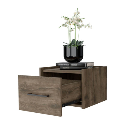 Dark Brown Wall-Mounted Floating Nightstand image 5