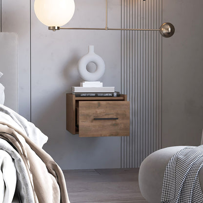 Dark Brown Wall-Mounted Floating Nightstand image 6