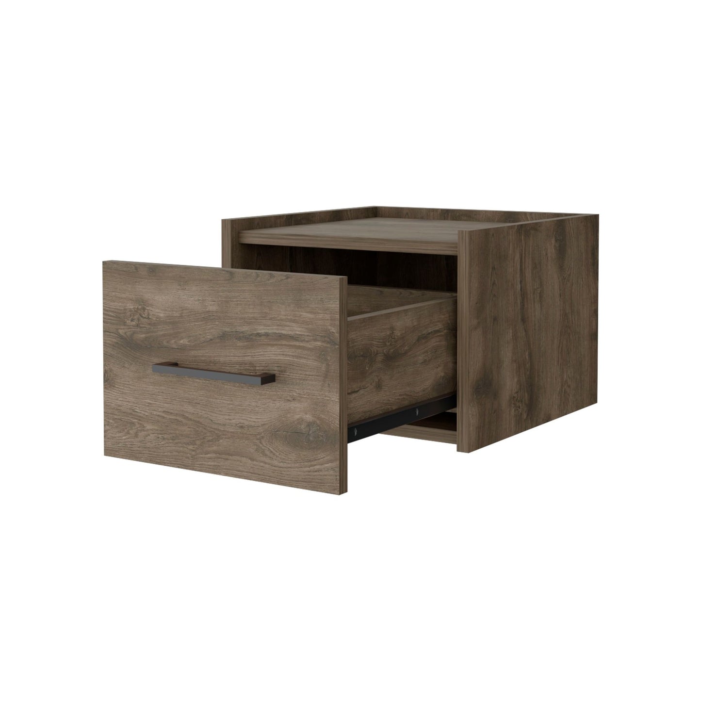 Dark Brown Wall-Mounted Floating Nightstand image 3