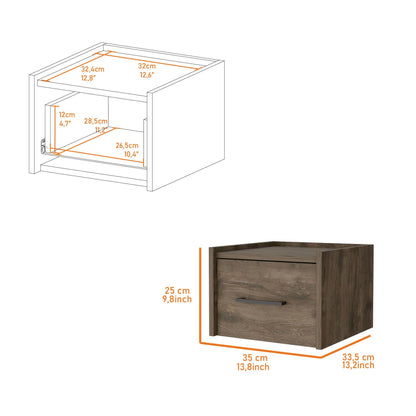 Dark Brown Wall-Mounted Floating Nightstand image 9