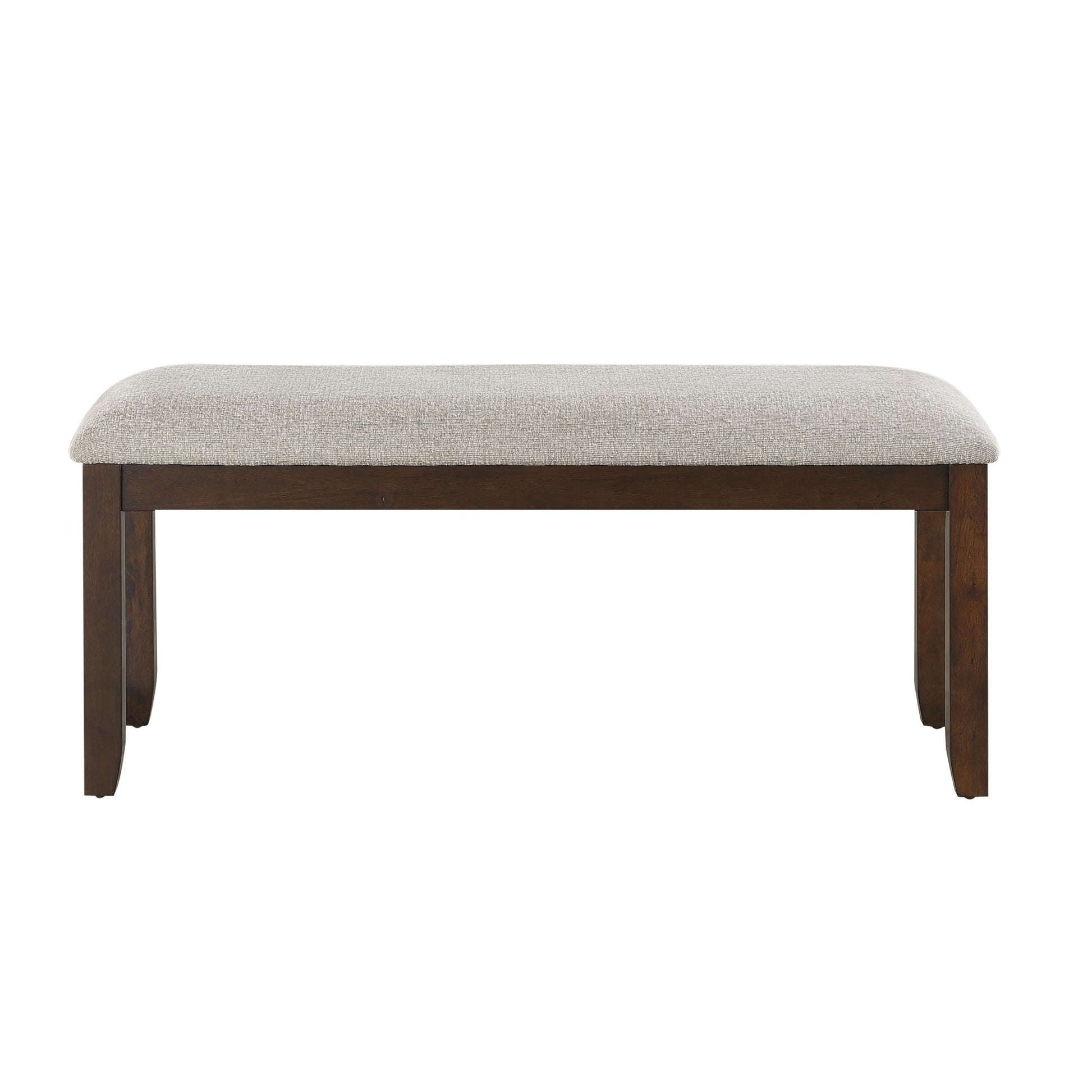 Dark Cherry Finish Wooden Frame 1pc Bench Chenille Upholstery Dining Furniture Kitchen Breakfast image 2