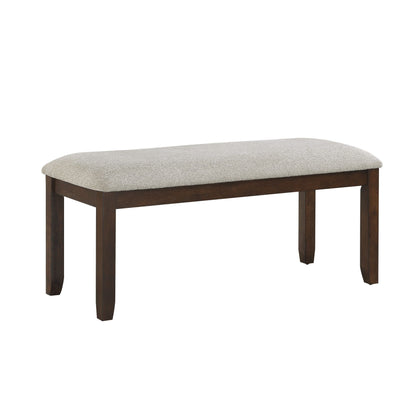 Dark Cherry Finish Wooden Frame 1pc Bench Chenille Upholstery Dining Furniture Kitchen Breakfast image 3