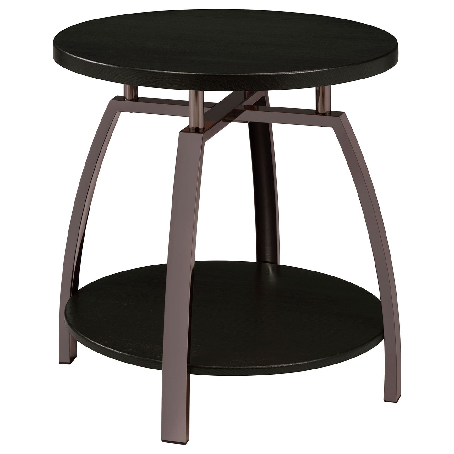 Dark Grey and Black Nickel End Table image 2