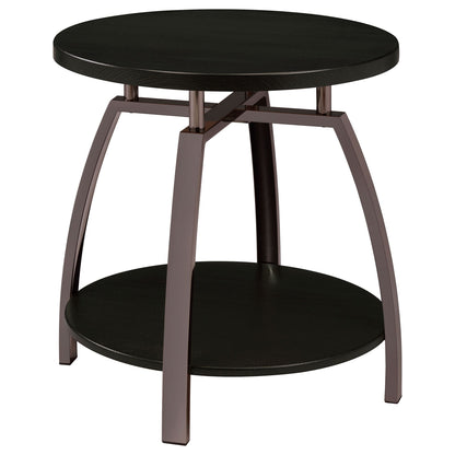 Dark Grey and Black Nickel End Table image 2