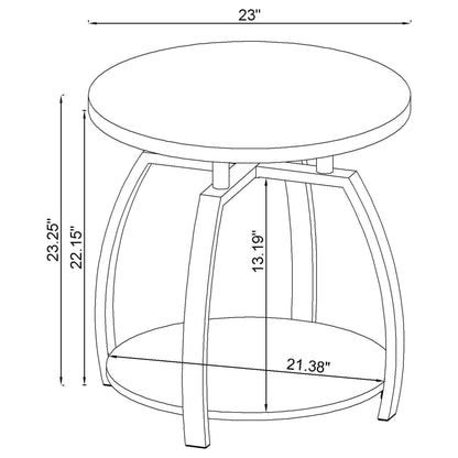 Dark Grey and Black Nickel End Table image 5