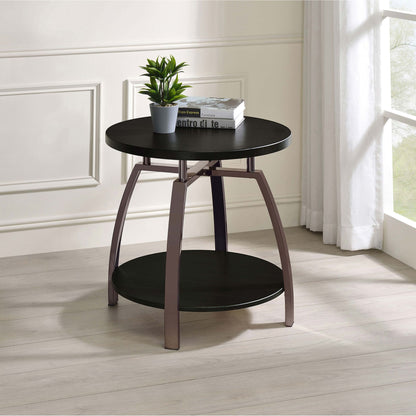 Dark Grey and Black Nickel End Table image 1