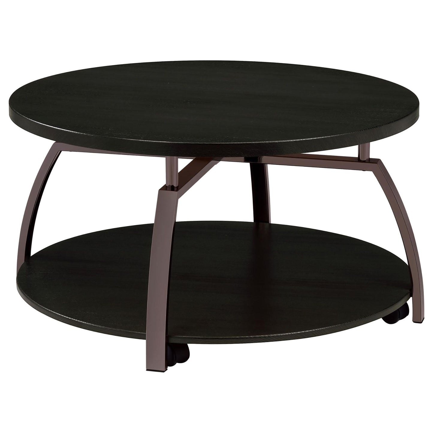 Dark Grey and Black Nickel Round Coffee Table image 2