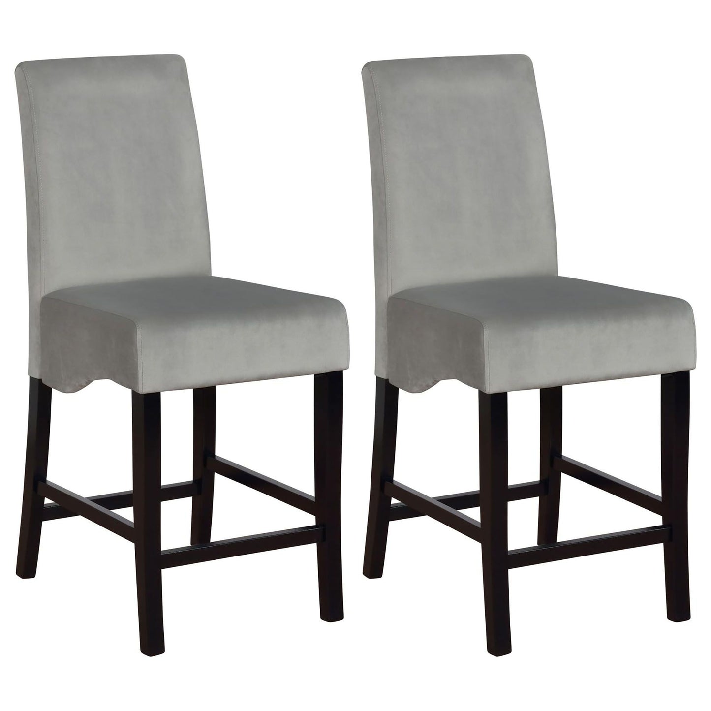 Dark Grey and Black Upholestered Counter Stools (Set of 2) image 1