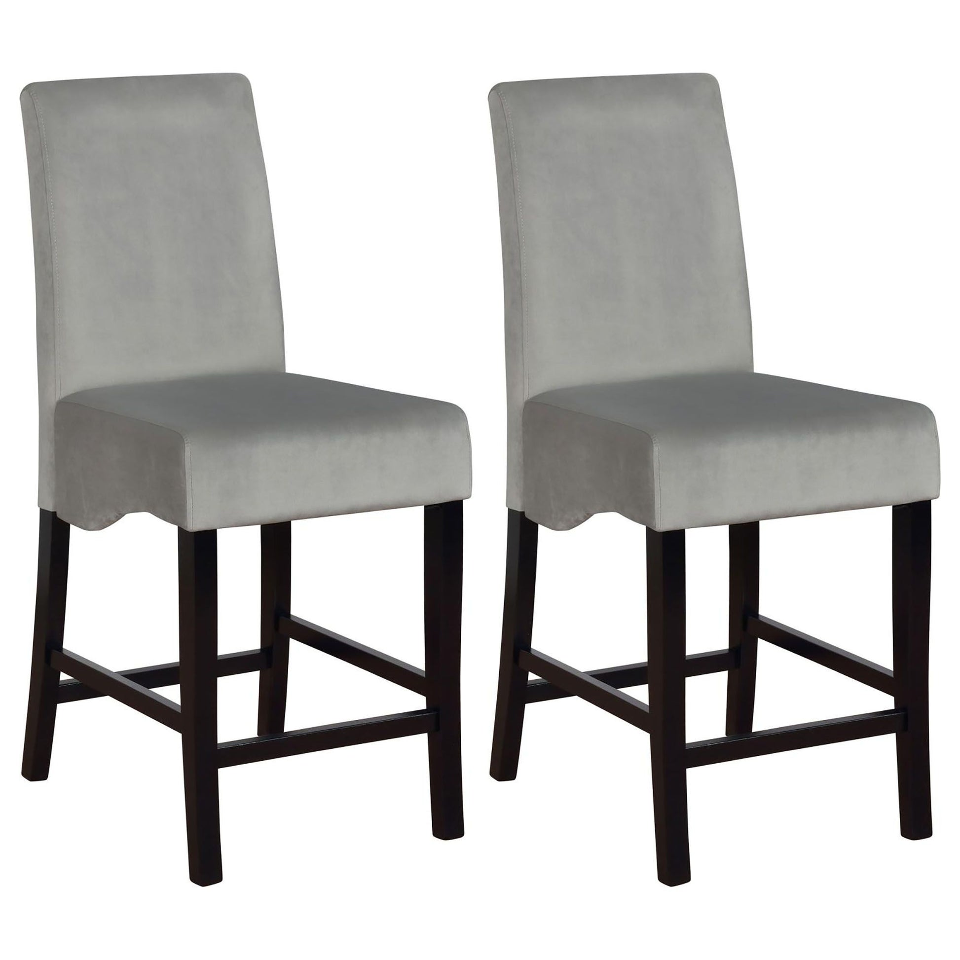 Dark Grey and Black Upholestered Counter Stools (Set of 2) image 1